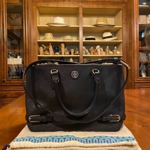 Tory Burch Black Robinson Multi Tote
